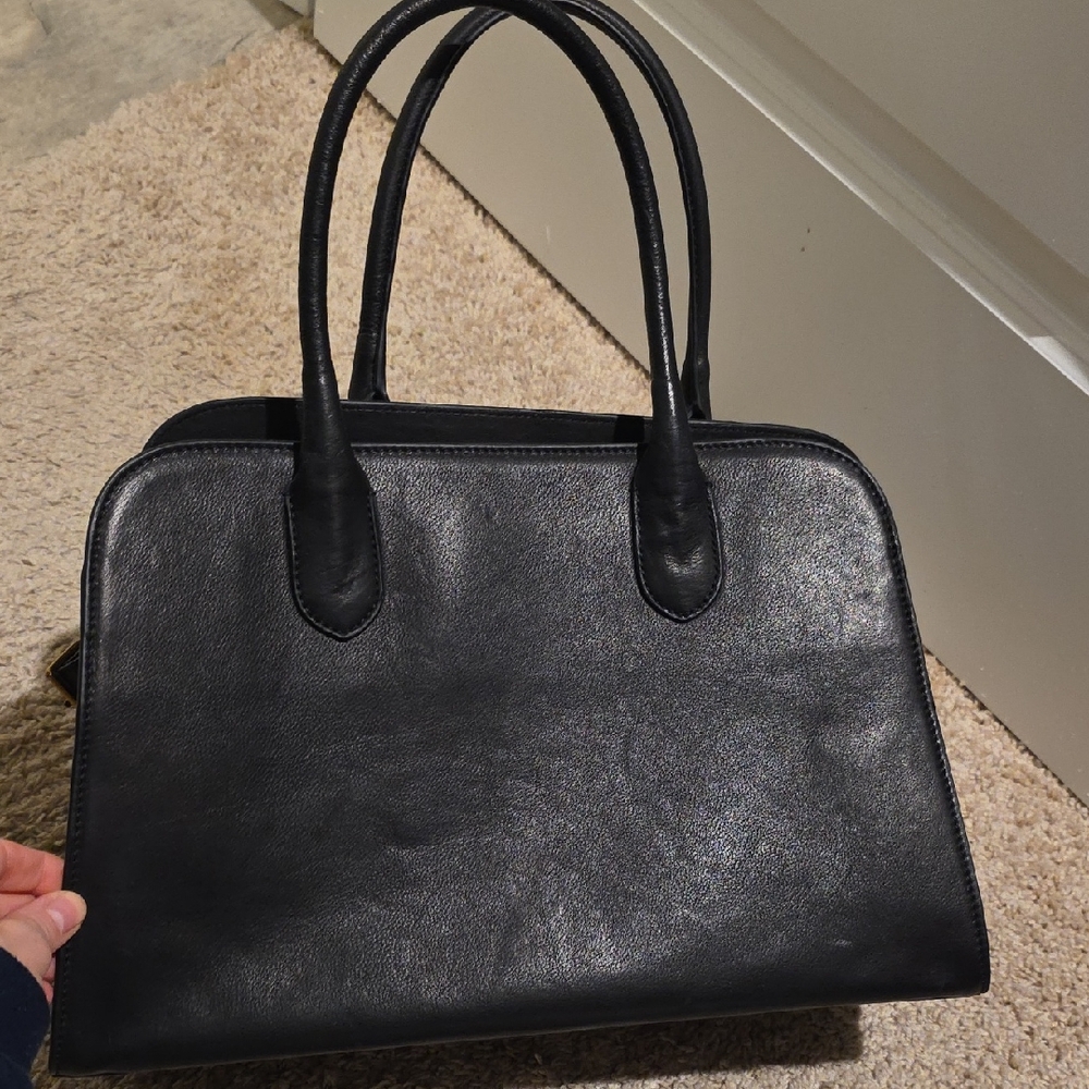 Margot Black Leather Tote